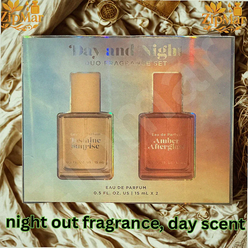 Day Night Perfume Set Jasmine Sunrise Amber Afterglow Travel Duo 15ml Fast Ships